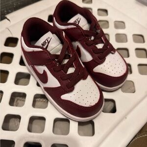 Nike Toddler Burgundy and White Sneakers